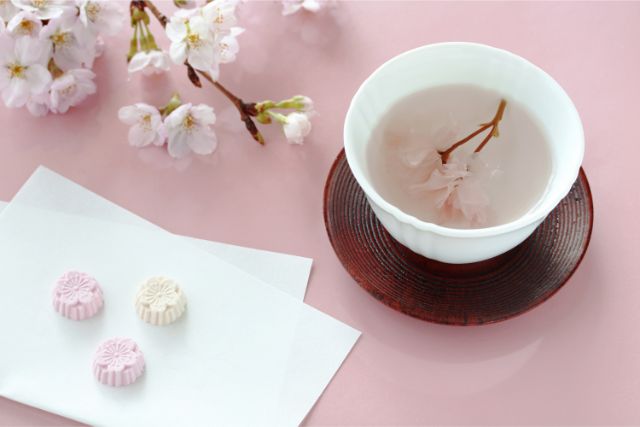 お茶と桜