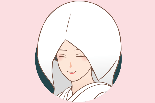 和装の綿帽子